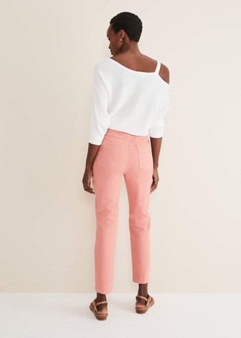 Phase Eight Karlie Button Through Straight Leg Trousers Apricot USA | 1962073-FE